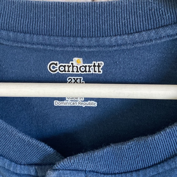 Carhartt Men's Original Fit Henley T-Shirt Athletic Casual Blue 2XL 347 - Picture 5 of 7